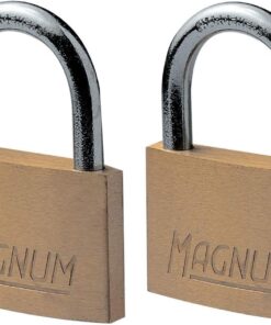 Lock CAD40T 2 Adet Masif Pirinçten Yapılmış Anahtarlı Büyük Asma Kilit Paketi, Altın Rengi, 5,4 x 4 x 1 cm