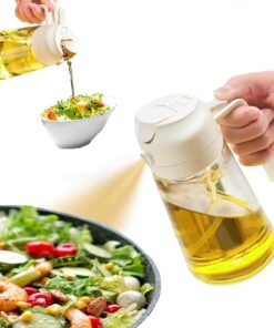 Pişirme için Yağ Püskürtücüsü, 2'si 1 Arada Zeytinyağı Dispenseri ve Yağ Püskürtücüsü 470ml Zeytinyağı Püskürtücü, Hava Fritözü için Yağ Püskürtücü, Salata, Barbekü, Kavurma-Beyaz