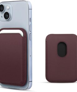 Kılıf Apple iPhone 15 Plus için Leather Wallet MagSafe Mor [iPhone 15 Plus ile Uyumlu Kılıf - Mor]