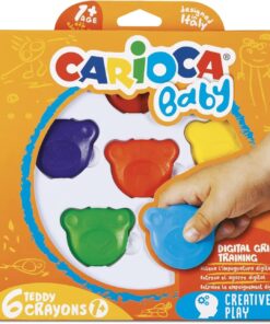 Teddy Bebek Crayons 6'Lı Boya, +1 Yaş, Yıkanabilir, Çok Renkli