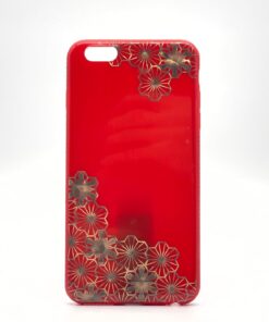 7 Plus / 8 Plus Uyumlu Baskılı Desenli Yanları Taşlı Sert Yumuşak Silikon Kılıf (Kırmızı)