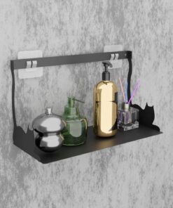 Yapışkanlı Siyah Kedi Desenli Banyo Düzenleyici, Mutfak Düzenleyici, Banyo Organizer 3M Yapışkanlı Tasarım MT86S