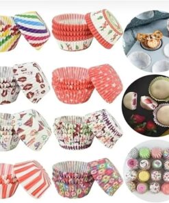 Renkli Kağıt Muffin Kek Kalıpları, 100 Adet