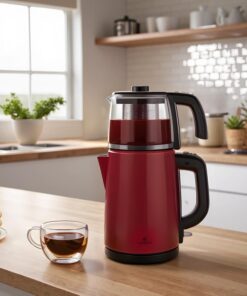 Tea Glass 2 in 1 Çelik Çay Makinesi ve Kettle Viva Magenta