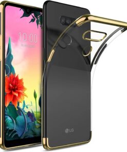 LG K50s Kılıf Skyfall Transparent Clear Gold