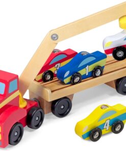 & Doug Magnetischer Autoverladekran aus Holz mit Fahrzeugen (6 Teile)