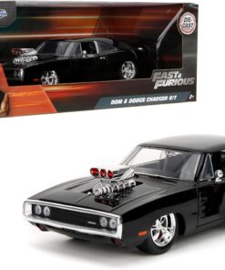 Oyuncak Hızlı ve Öfkeli Dom & Dodge Charger R/T, 1: 24 Ölçek Siyah Die-Cast Car 2.75 ile "Die-Cast Şekil"