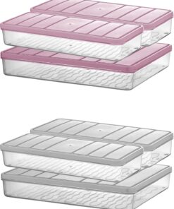 Home - Nora 3'lü 1 Büyük + 2 Küçük Boy Açık Pembe Saklama Kabı