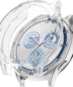 Huawei Watch GT5 46mm İçin Kılıf Yumuşak TPU Ekran Koruyuculu Dokunmatiği Etkilemeyen Saatin Çevresini Tam Kavrayan Darbelere Karşı Silikon Koruyucu (Şeffaf, GT5 46mm)