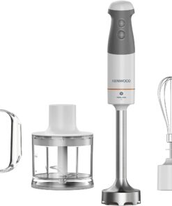 Triblade XL HBM40.306WH mutfak aletleri, el blenderi, çıkarılabilir paslanmaz çelik karıştırma ayağı, daha hızlı püre yapmak için 3 kanatlı bıçaklı, 850 W, beyaz/gri