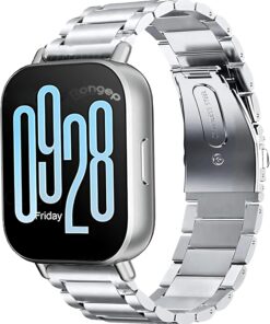 Bakla Model Çelik Kordon Xiaomi ile Uyumlu Redmi Watch 5 Active/Redmi Watch 5 Lite/Watch 2/2Pro/S3/S1/S1Pro/S1 Active İçin Katlanır Toka Mekanizmalı Paslanma Yapmayan Kayış