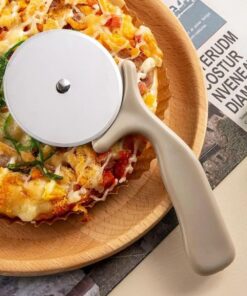 Saplı Çelik Pizza Hamur Mantı Börek Kesme Ruleti Pratik Pizza Kesici Dilimleyici Rulet