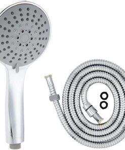 Lüks Duş Seti - 5 farklı Püskürtmeli Full Krom Kaplama El Duşu + 170 cm Çift Kenetli Duş Spirali - Paslanmaz, Kopmaz, Kırılmaz Çelik Duş Hortumu/NEROLIA