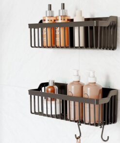 Yapışkanlı Banyo Rafı, 2'li Banyo Düzenleyici, Duş Rafı Organizer Şampuanlık, Duşakabin Rafı, Banyo Organizeri, Banyo Askısı Plastik