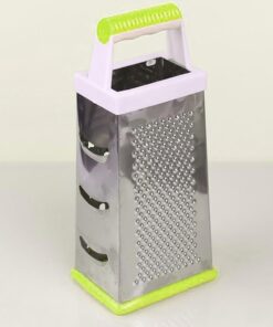 4 Yüzeyli Metal Mutfak Rendesi, Plastik Tutacaklı (Yeşil)