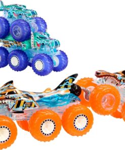 Wheels Monster Trucks Toy Truck & Big Rig Multipack, 1:64 Ölçekli Mega-Wrex & Tiger Shark ile Eşleşen Power Smashers Deco