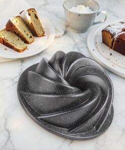 Thermo Döküm Gövdeli Rüzgar Gülü Kek Kalıbı 26cm, Dilimli ve Döküm, Siyah Granit Benekli Pişirme Kabı, Kolay Çıkarma, Dayanıklı Alüminyum Alaşım