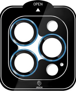iPhone 13 Pro/ 13 Pro Max Kamera Lens Koruyucu, Safir, Kolay Kurulum, Alüminyum Alaşım Çerçeveli 9H Sertliğinde Cam Lens, Mavi