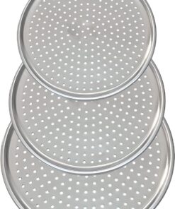 Home Paslanmaz Çelik Pizza Tepsisi,Delikli Lahmacun Ve Pizza Tavası,Fırın Tepisisi (32 Cm)