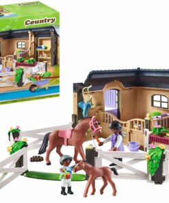 71238 Country Binicilik Ahırı, midilli çiftliği, at oyuncakları, eğlenceli, yaratıcı rol yapma, oyun seti, 4 yaş ve üzeri çocuklar için uygun