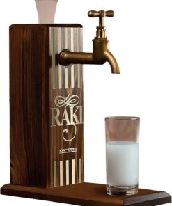 Gift Özel Rakı Baskılı Musluklu Doğal Ahşap İçki Standı, İçki Çeşmesi, Doğum Günü Hediyesi, Ev Hediyesi, İçecek Dispenseri