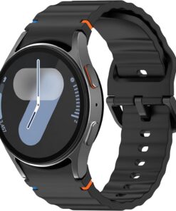 Samsung Galaxy Watch 7/6/5/4/FE Serisi (40mm/44mm), Watch 6/4 Classic (47mm/43mm/42mm) ve Samsung Watch 5 Pro (45mm) için Yumuşak ve Konforlu Wave 20mm Silikon Kordon