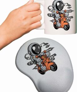 shop Motorlu Astronot Baskılı Bilek Destekli Mouse Pad + Kupa Bardak Mug