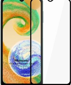 Samsung Galaxy A04S Tam Kaplayan Temperli Cam Ekran Koruyucu Siyah [Galaxy A04S ile Uyumlu Ekran Koruyucu]