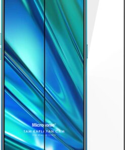 Realme 5 Pro Tam Kaplayan Temperli Cam Ekran Koruyucu Siyah [Realme 5 Pro ile Uyumlu Ekran Koruyucu]