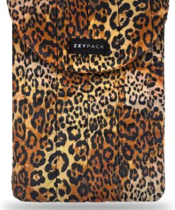 Puffer Leopar Laptop Case, Su itici, Koruyucu Pedli Bilgisayar Çantası,13’’/14’’, MacBook,Tablet,iPad,Laptop Kılıfı, Leopar Desenli