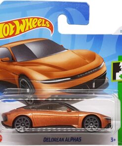 Wheels - Delorean Alpha5 - HW Green Speed 7/10 - HTD32 - Short Card - DMC - turuncu metalik - Mattel 2024-1:64