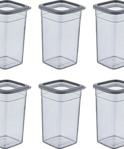 6'Lı Set Skali Kare Saklama Kabı Antrasit 1440 ML - ANTRASİT, Çok Amaçlı saklama kabı