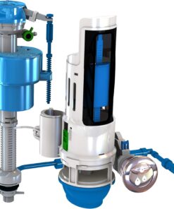 HYR460 Hydroright HyrdroRight Evrensel Su Tasarruflu Tuvalet Tamir Takımı, Çift Yıkama Valfi, Push Btton Kolu, Beyaz