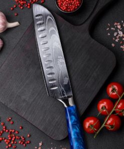 Santoku Şef Bıçağı (Mavi Reçine Saplı)
