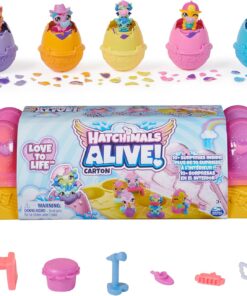 Canlı, Pembe ve Sarı Yumurta Karton Oyuncak, Kendinden Kuluçka Yumurtalarında 6 Mini Figürlü, 11 Aksesuar, Kız ve Erkek Çocuk Oyuncakları 3 yaş ve üzeri