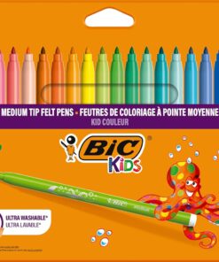 Kids Kid Couleur Ultra Yıkanabilir Keçeli Boya Kalemi 24 Renk, Kolayca Çoğu Kumaştan Çıkar, Su Bazlı Keçeli Kalem