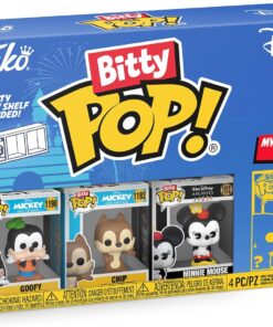 Bitty Pop! Disney – Goofy, Chip, Minnie Mouse (Hands Folded) ve Sürpriz Mini Gizem Figürü – 2,2 cm Koleksiyon – İstiflenebilir raf dahil, hediye fikri, Disney hayranları