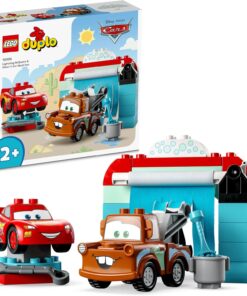 DUPLO® | Disney ve Pixar Arabalar Şimşek McQueen ve Mater'in Oto Yıkama Eğlencesi 10996-2 Yaş ve Üzeri için Yaratıcı Oyuncak Yapım Seti (29 Parça)