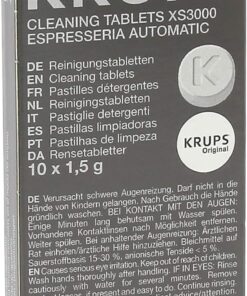 Temizleme tabletleri XS3000 | tüm Krups kahve makineleri için | 10 adet | hijyenik komple temizlik | kolay kullanım, şeffaf, beyaz