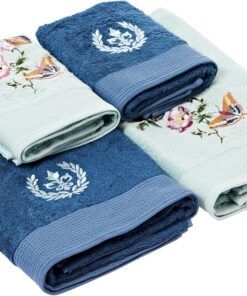 Bambu Rıver Hamam Seti Mavi 4'Lü Set