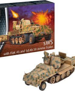 sWS with Flak43 ve Sd.Ah58 Cephane Arabası Model Kit Askeri Araç