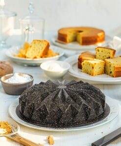 Thermo Döküm Gövdeli Kristal Kek Kalıbı 28cm, Dilimli ve Döküm, Siyah Granit Benekli Pişirme Kabı, Kolay Çıkarma, Dayanıklı Alüminyum Alaşım
