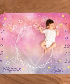 Uzay Macerası Baby Shower Hediyesi Fotoğraf Çekim Battaniyesi
