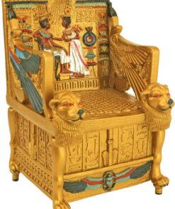 Toscano Mısır dekorlu takı kutusu - King Tut Golden Thron Jewelry Box - Mısır heykelleri