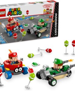 Super Mario: Mario Kart – Baby Mario ile Baby Luigi 72034, 8 Yaş ve Üzeri Erkek ve Kız Çocukları İçin Yaratıcı Oyuncak Yapım Seti, Doğum Günü Hediyesi (321 Parça)