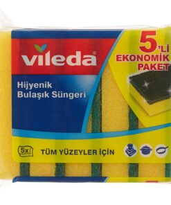Düz Hijyenik Bulaşık Süngeri, 5'li Ekonomik Paket, Yeşil