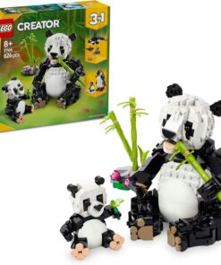 Creator 3’ü 1 Arada Vahşi Hayvanlar: Panda Ailesi 31165-8 Yaş ve Üzeri Çocuklar için Orka veya Penguene Dönüşen Oyuncak Yapım Seti, Doğum Günü Hediyesi (626 Parça)