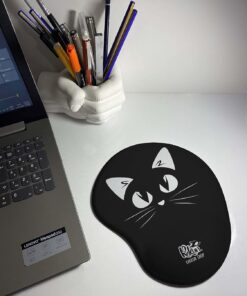 Shop - Siyah Beyaz Kedi Baskılı Bilek Destekli Mouse Pad