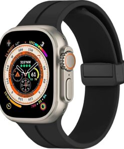Apple Watch Manyetik Silikon Kordon 42/44/45/49/L Kadın Erkek Spor Kordon iWatch Apple Watch Serisi 8 7 6 5 4 3 2 1 SE Ultra ile Uyumlu