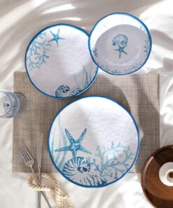 Coco Abrial 6 Kişilik 18 Parça Yemek Takımı Mavi/Beyaz
